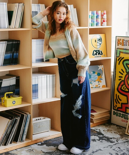 SPIRALGIRL（スパイラルガール）の「グラデーション二ットアンサンブル（ニット/セーター・レディース・ピンク系/グリーン系・FREE）」の4枚目の写真