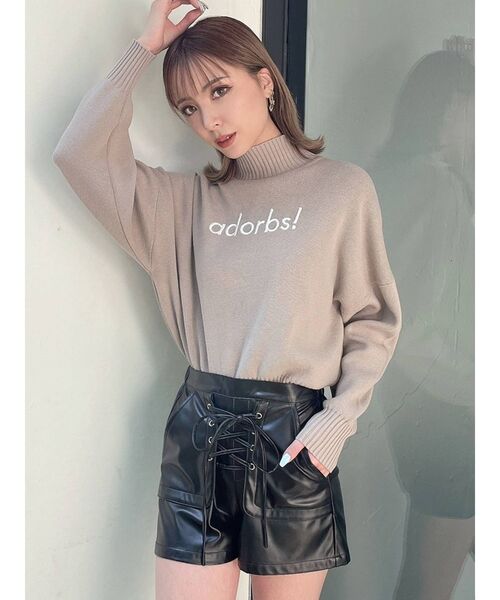 GYDA(ジェイダ)の「フェイクレザー レースアップショートパンツ(その他パンツ・レディース・ブラック/ブラウン・FREE)」の11枚目の写真