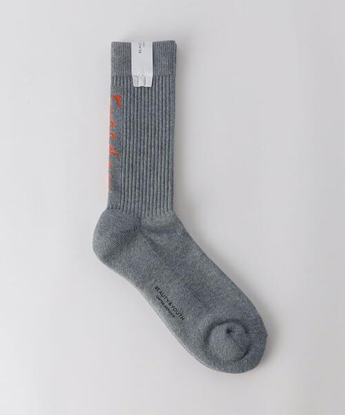 BEAUTY&YOUTH UNITED ARROWS(ビューティーアンドユースユナイテッドアローズ)の「フリーダムスタンダード ロゴ ソックス(ソックス/靴下・メンズ・ホワイト/ネイビー/グレー/ケリー・FREE)」の3枚目の写真