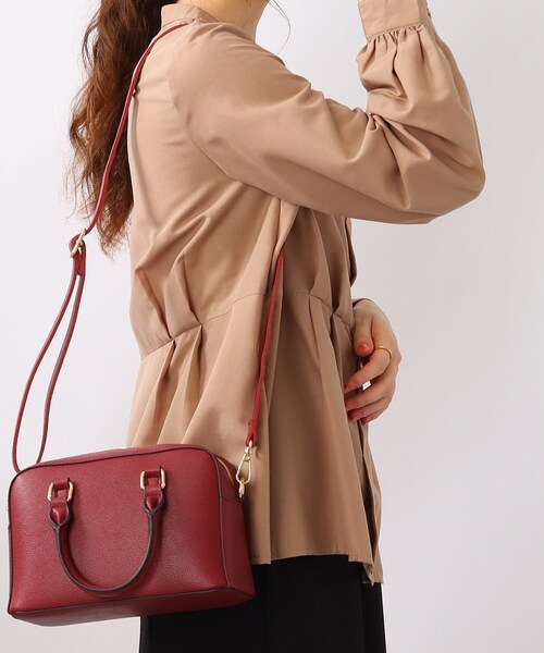 SHOO・LA・RUE（シューラルー）の「◆【セレモニー】ミニボストンショルダーバッグ（ショルダーバッグ・レディース・グレー/ブラック/ワインレッド・00）」の3枚目の写真