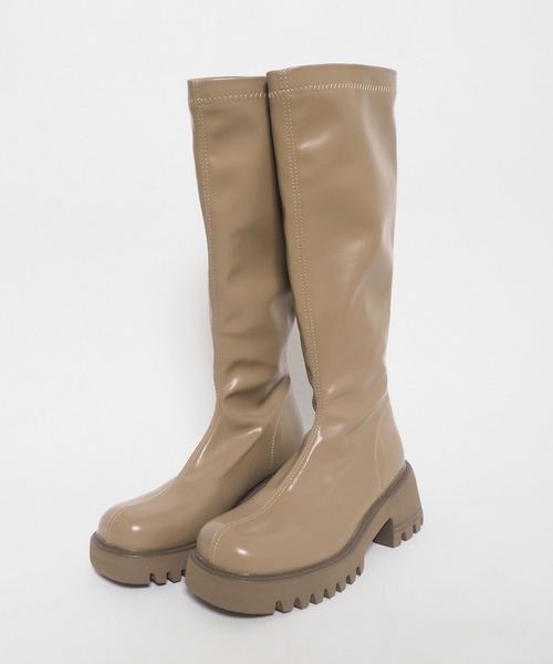 Crisp（クリスプ）の「チャンキーロングブーツ（ブーツ・レディース・ブラック/ベージュ・37/38）」の12枚目の写真