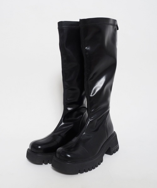 Crisp（クリスプ）の「チャンキーロングブーツ（ブーツ・レディース・ブラック/ベージュ・37/38）」の13枚目の写真