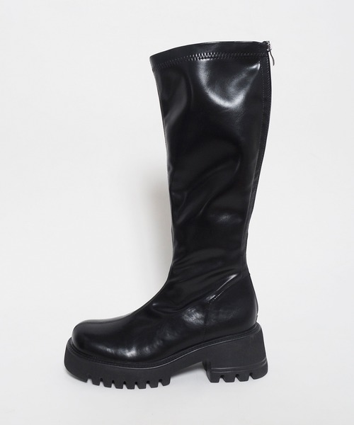 Crisp（クリスプ）の「チャンキーロングブーツ（ブーツ・レディース・ブラック/ベージュ・37/38）」の14枚目の写真