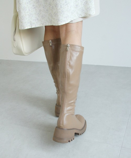 Crisp（クリスプ）の「チャンキーロングブーツ（ブーツ・レディース・ブラック/ベージュ・37/38）」の21枚目の写真