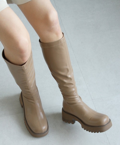 Crisp（クリスプ）の「チャンキーロングブーツ（ブーツ・レディース・ブラック/ベージュ・37/38）」の18枚目の写真