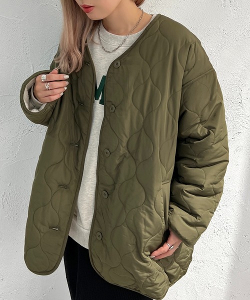 apres jour mignon(アプレジュールミニョン)の「リバーシブルキルティングブルゾン【ZOZOTOWN限定アイテム】(ブルゾン・レディース・ブラック/ライトベージュ/カーキ・フリー/X-LARGE)」の1枚目の写真