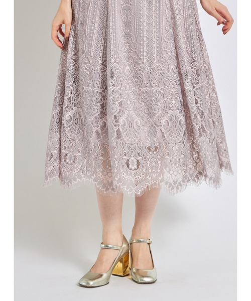 tocco closet(トッコ クローゼット)の「裾スカラップカットパネルレース×ラインレースワンピース(ワンピース・レディース・ブラック/その他・M)」の15枚目の写真