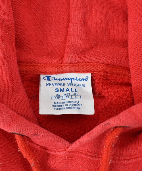 Champion（チャンピオン）の「【ヴィンテージ古着】Champion / チャンピオン リバースウィーブ ロゴ プルオーバーパーカー（パーカー・メンズ・レッド・SMALL）」の4枚目の写真