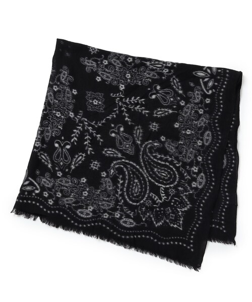 ◇【manipuri】Wool カレイドバンダナ柄ストール