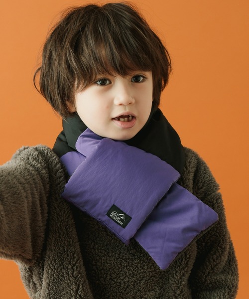 BAYFLOW（ベイフロー）の「[首元あったか]ナカワタマフラー（マフラー・キッズ・ブラック/グリーン/アイボリー・FREE）」の2枚目の写真