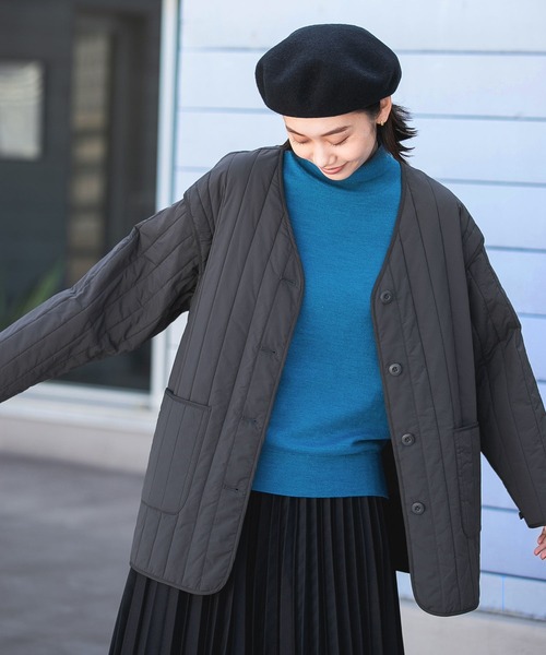 niko and...(ニコアンド)の「6WAYパイピングコート(ノーカラーコート・レディース・モカ/ブラック/アイボリー・MEDIUM/LARGE)」の6枚目の写真