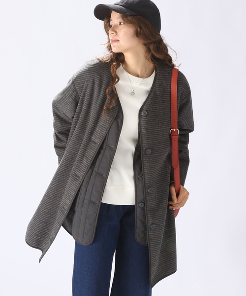 niko and...(ニコアンド)の「6WAYパイピングコート(ノーカラーコート・レディース・モカ/ブラック/アイボリー・MEDIUM/LARGE)」の15枚目の写真