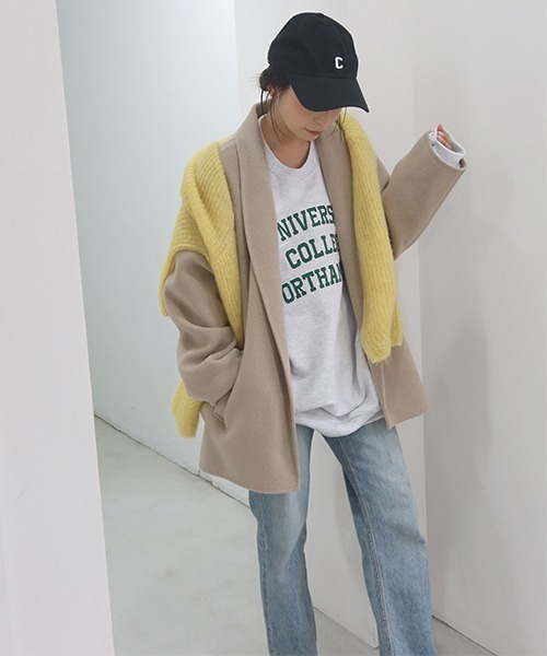 CREDONA（クレドナ）の「ウールリバーコート（ノーカラーコート