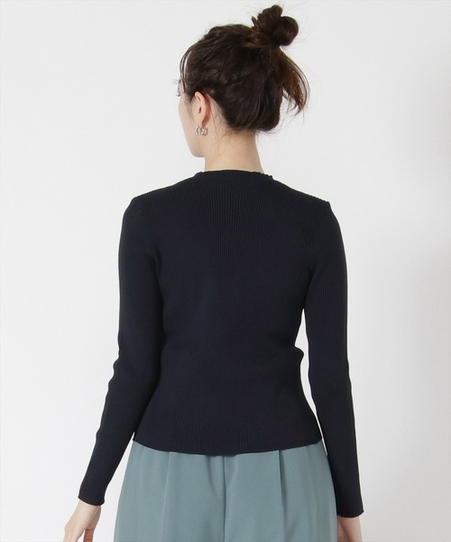 REDYAZEL(レディアゼル)の「クルーネック長袖リブプルオーバー(ニット/セーター・レディース・ベージュ/ネイビー/サックスブルー/ボルドー・FREE)」の11枚目の写真