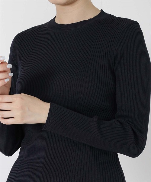 REDYAZEL(レディアゼル)の「クルーネック長袖リブプルオーバー(ニット/セーター・レディース・ベージュ/ネイビー/サックスブルー/ボルドー・FREE)」の14枚目の写真