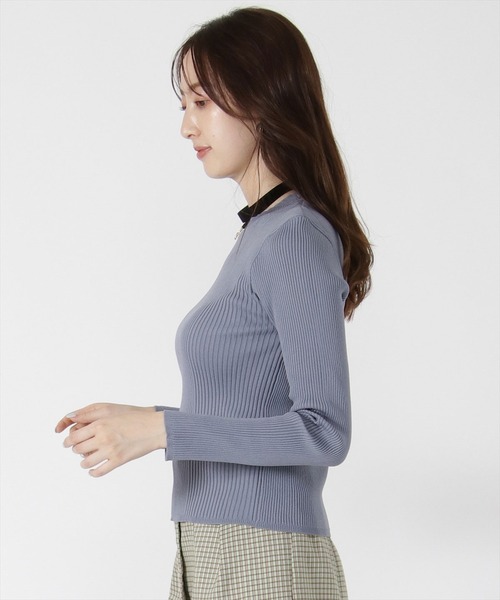 REDYAZEL(レディアゼル)の「クルーネック長袖リブプルオーバー(ニット/セーター・レディース・ベージュ/ネイビー/サックスブルー/ボルドー・FREE)」の21枚目の写真
