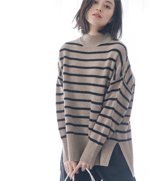 OPAQUE.CLIP(オペークドットクリップ)の「◆【Filivivi/フィルビビ】LANEROSSI ハイネック ワイドシルエットニット(ニット/セーター・レディース・グレー/オフホワイト/ベージュ系2/ピンク系その他/ベージュ系8・40/36/38)」の3枚目の写真