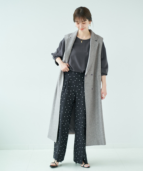 B.C STOCK（ベーセーストック）の「≪追加≫3wayコート（ジレ＆ジャケット）*（ベスト・レディース・ベージュ/チャコールグレー・FREE）」の3枚目の写真