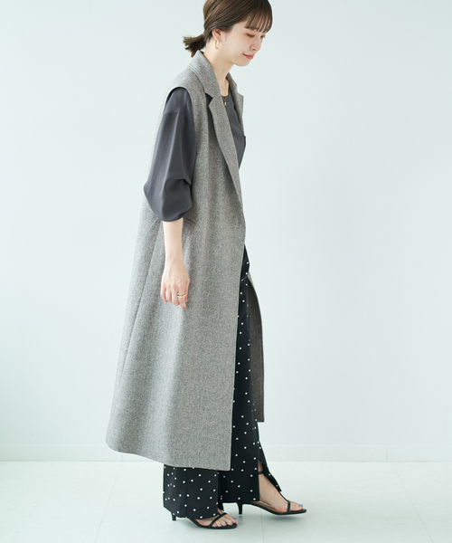 B.C STOCK（ベーセーストック）の「≪追加≫3wayコート（ジレ＆ジャケット）*（ベスト・レディース・ベージュ/チャコールグレー・FREE）」の9枚目の写真