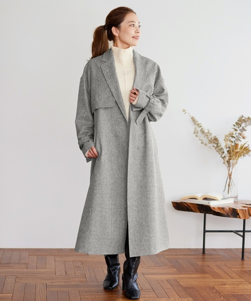 B.C STOCK（ベーセーストック）の「≪追加≫3wayコート（ジレ＆ジャケット）*（ベスト・レディース・ベージュ/チャコールグレー・FREE）」の22枚目の写真