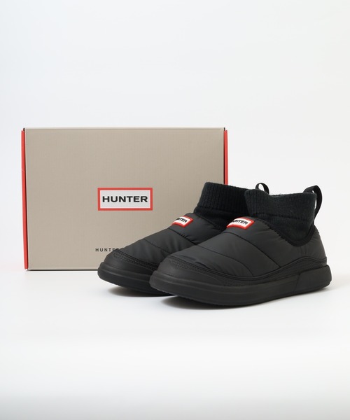 ハンター HUNTER レディース イン/アウト パッファーニットブーツ 靴　黒 ハンター HUNTER レディース イン/アウト パッファーニット