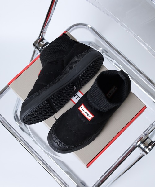 HUNTER IN/OUT イン/アウト カフ ニットブーツ パファー