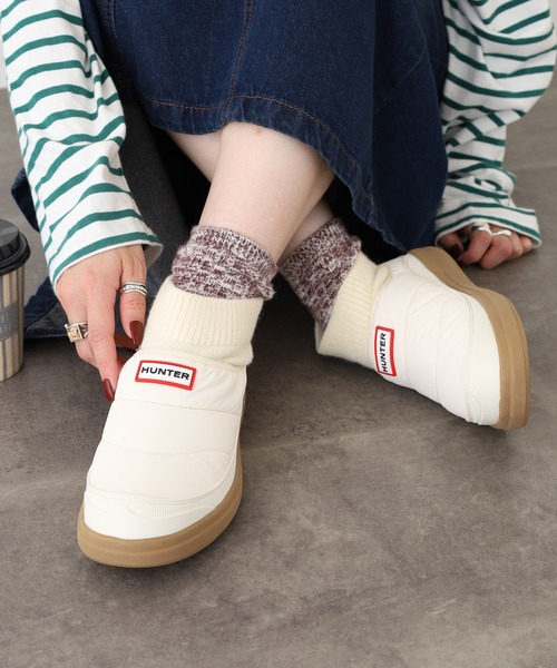 HUNTER ハンター パファー ニットブーツ PUFFER KNIT BOOT HUNTER ブーツ レディース イン/アウト パファー ブーティ