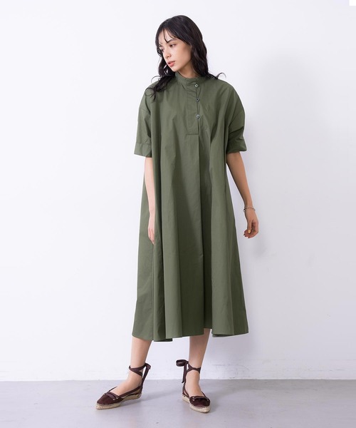 SILAS（サイラス）の「STAND COLLAR DRESS（ワンピース・レディース・ライトグリーン/ブラック/オリーブ・ONE SIZE）」の3枚目の写真