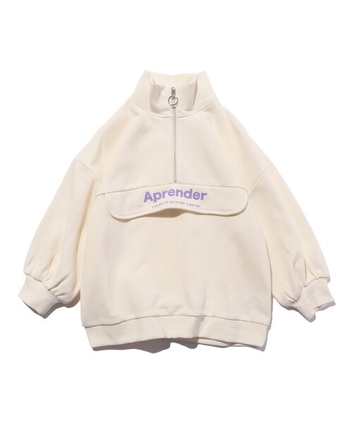 SHOO・LA・RUE（シューラルー）の「◆【110-140cm】ハーフジップアップスウェット（スウェット・キッズ・ブラック/アイボリー・11/12/13/14）」の2枚目の写真