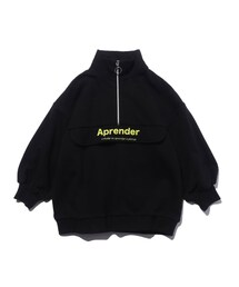 ◆【110-140cm】ハーフジップアップスウェット