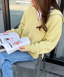 Meli rich | ハーフジップニットプルオーバー(ニット/セーター)