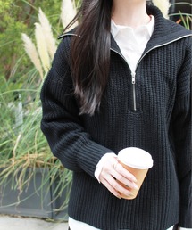 Meli rich | ハーフジップニットプルオーバー(ニット/セーター)