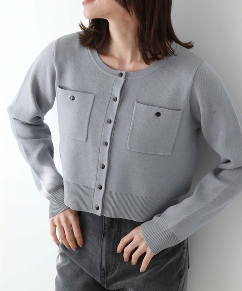 archives（アルシーヴ）の「ミラノリブポケットカーディガン（カーディガン/ボレロ・レディース・ブラック/オフホワイト/ブルー/グリーン系その他/パープル/オレンジ・MEDIUM）」の5枚目の写真