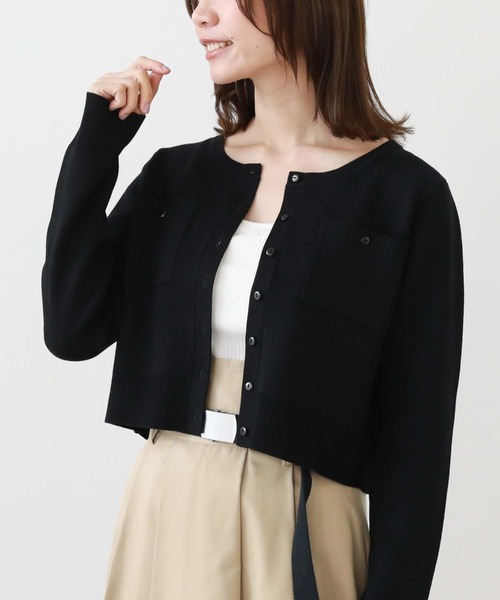 archives（アルシーヴ）の「ミラノリブポケットカーディガン（カーディガン/ボレロ・レディース・ブラック/オフホワイト/ブルー/グリーン系その他/パープル/オレンジ・MEDIUM）」の3枚目の写真
