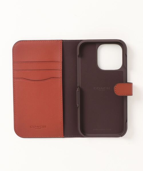 COACH（コーチ）の「IPHONE 14 PRO フォリオ・シグネチャー キャンバス（スマホケース/カバー・レディース・ベージュ系その他・ONE）」の4枚目の写真