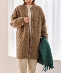 ボアキルティングロングコート