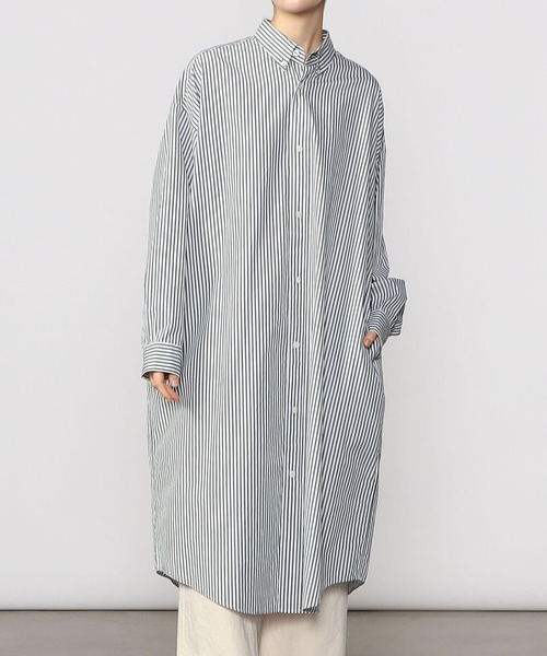 Gymphlex | ボタンダウン ワイドシャツワンピース STRIPE WOMEN