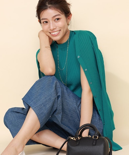 【新品】2017♡美人百花3月号掲載♡編み上げ2wayリブニット 美人百花掲載】洗える！チクチクしにくいメロウリブニット - ベルーナ