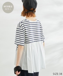 ROPE' PICNIC | 【WEB限定カラー:ネイビー】着丈が選べる/バックギャザー切替トップス/リンクコーデ(Tシャツ/カットソー)