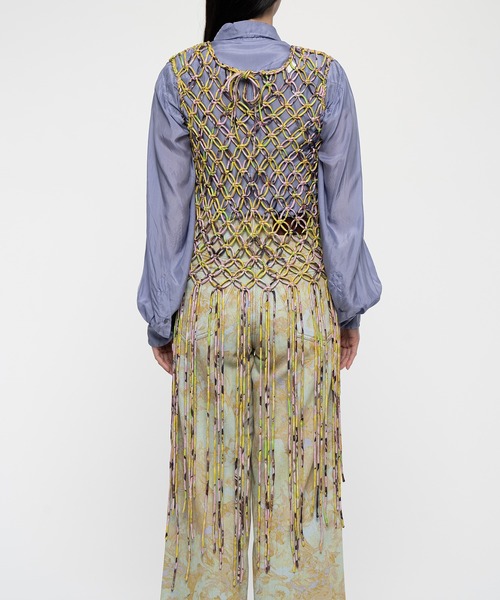 残り僅か！【DRIES VAN NOTEN】シースミディドレス Dries van Noten 2014 S/S Floral Cream Net Dress