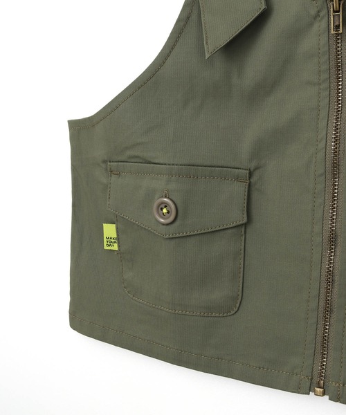 MAKE YOUR DAY（メイクユアデイ）の「ワークベスト■150.160cm対応（ベスト・キッズ・オリーブ/アイボリー/ブルー・XL）」の11枚目の写真