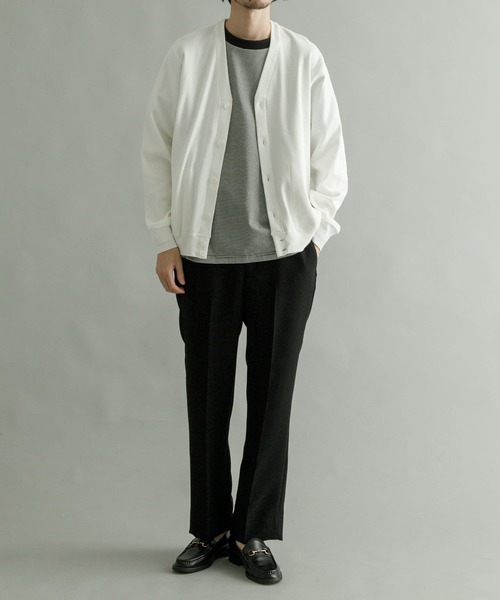 K ITO(ケーイトウ)の「K ITO サーマルジャージーカーディガン(カーディガン/ボレロ・メンズ・ホワイト/ネイビー・2/3)」の4枚目の写真