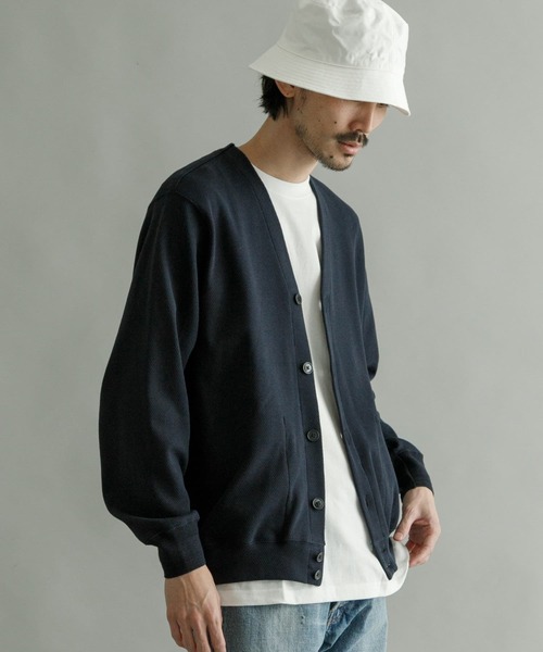 K ITO(ケーイトウ)の「K ITO サーマルジャージーカーディガン(カーディガン/ボレロ・メンズ・ホワイト/ネイビー・2/3)」の6枚目の写真