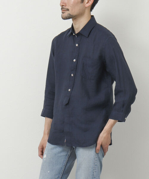 NOLLEY'S goodman（ノーリーズグッドマン）の「リネンパラシュート 7分袖シャツ（シャツ/ブラウス・メンズ・ブラック/ネイビー/グレイッシュベージュ/レッド/サックスブルー/ブルー系その他・S/M/L/XL）」の22枚目の写真