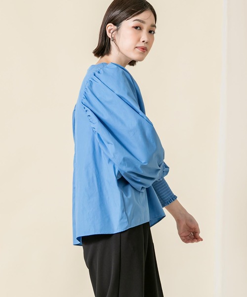 margaux(マルゴー)の「綿混ショルダーギャザーブラウス(シャツ/ブラウス・レディース・オフホワイト/ブルー・FREE)」の18枚目の写真