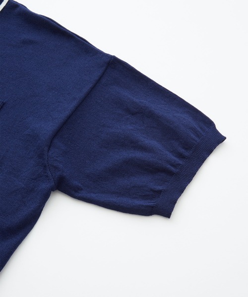 BONLECILL（ボンルシール）の「【JAMMINコラボ】バイシクルモチーフ刺繍 配色ライン ニットポロプルオーバー（ポロシャツ・レディース・ネイビー/ブラック/アイボリー/グレー・FREE）」の10枚目の写真