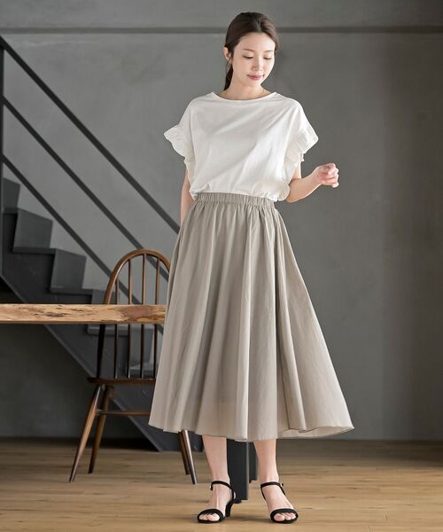 rps（アールピーエス）の「フリルスリーブＴ（Tシャツ/カットソー・レディース・ブラック/サックスブルー/オフホワイト/マスタード/グリーン/オレンジ系その他/グレイッシュベージュ・フリー）」の18枚目の写真