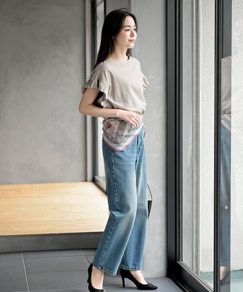 rps（アールピーエス）の「フリルスリーブＴ（Tシャツ/カットソー・レディース・ブラック/サックスブルー/オフホワイト/マスタード/グリーン/オレンジ系その他/グレイッシュベージュ・フリー）」の20枚目の写真