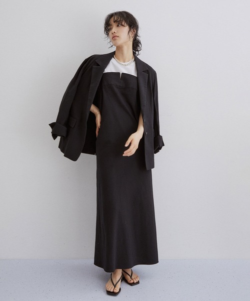 ADAM ET ROPE'(アダムエロペ)の「【sana for ADAM ET ROPE'】別注キャミドレス(ワンピース・レディース・ブラック/ホワイト・FREE)」の6枚目の写真