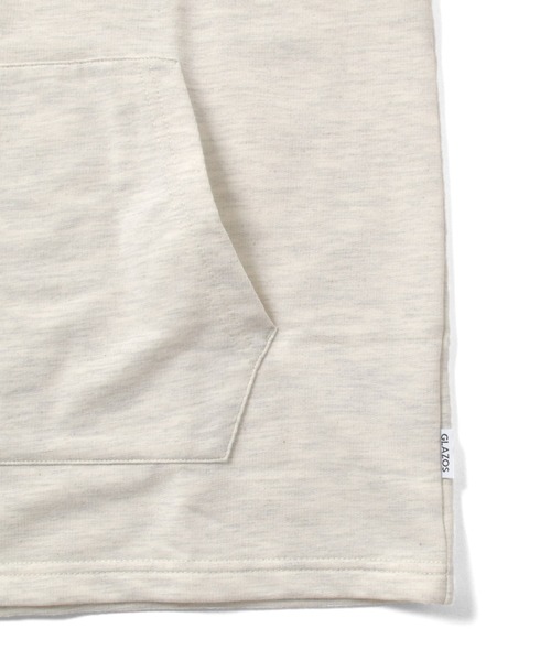 GLAZOS（グラソス）の「ミニ裏毛・カレッジプリント5分袖ビッグパーカー【セットアップ対応】（パーカー・キッズ・ネイビー/オートミール・170cm/140cm/160cm/150cm）」の12枚目の写真